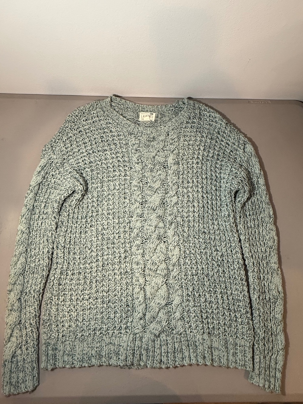 L.A. Hearts Medium Gray Cable Knit Sweater